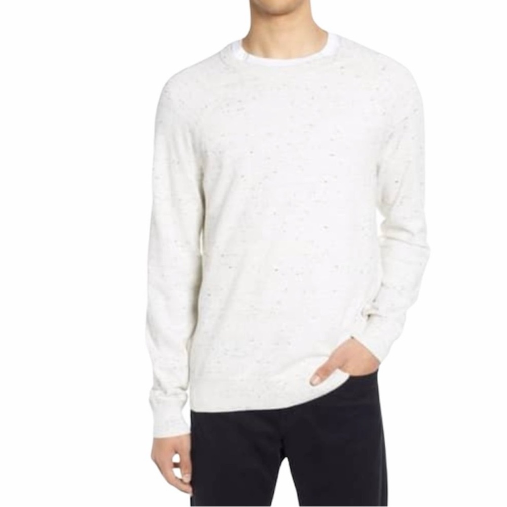 Vince Men's Raglan Slim Fit Lightweight White Sweater Size XXL